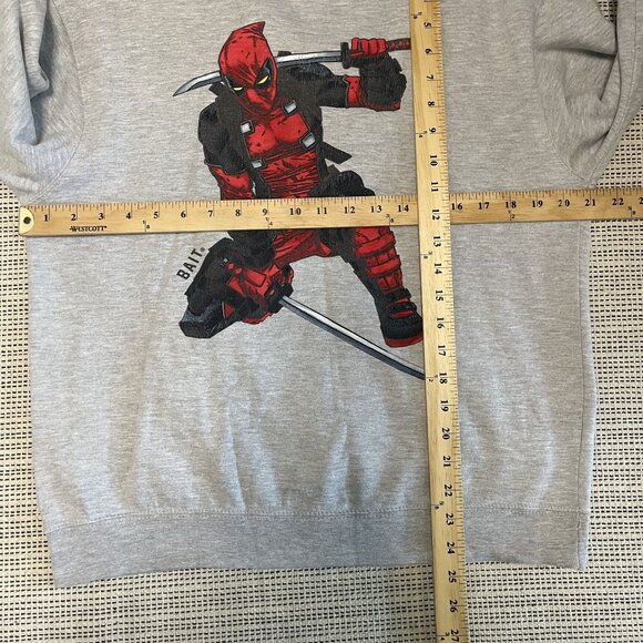 Marvel x Bait Deadpool Heather Gray Sweatshirt Small - Picture 5 of 5